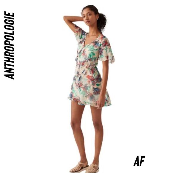 ANTHROPOLOGIE SOFT PRINTED MINI DRESS NEW XS - Picture 3 of 7
